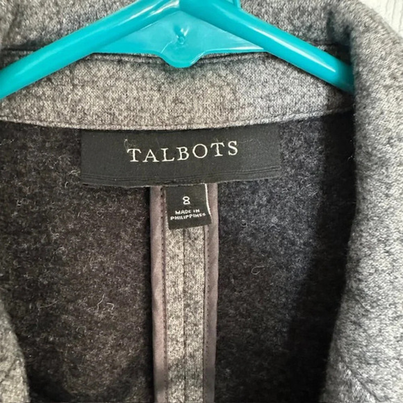 Talbots wool blend women's blazer, size 8, three pocket, button closure, gray - Picture 3 of 7